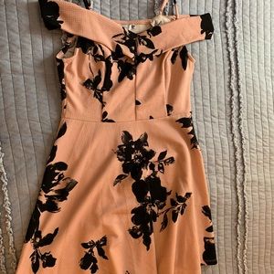 Blush w/ black printed flowers